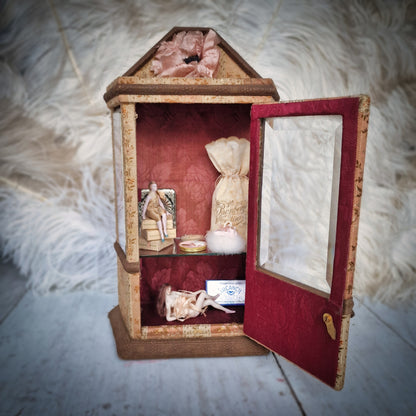 Antique French Miniature Doll Cabinet