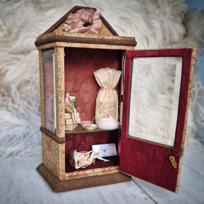 Antique French Miniature Doll Cabinet