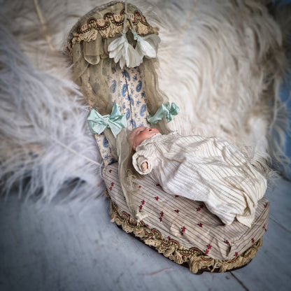 Antique Foldable Doll Bed