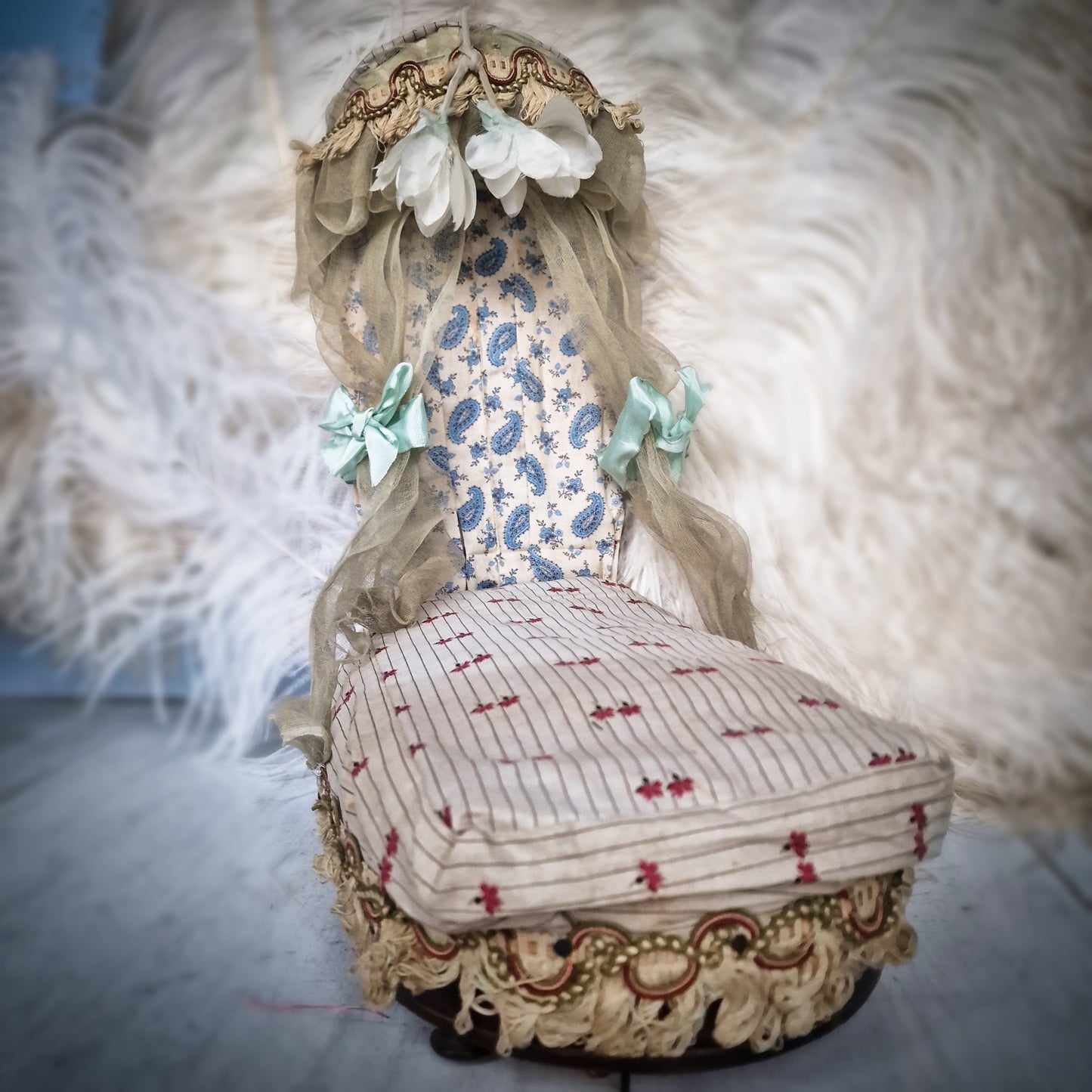 Antique Foldable Doll Bed