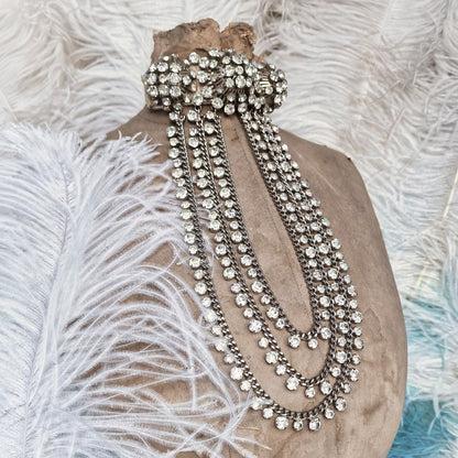 Vintage Burlesque Stage Theater Choker Rhinestones