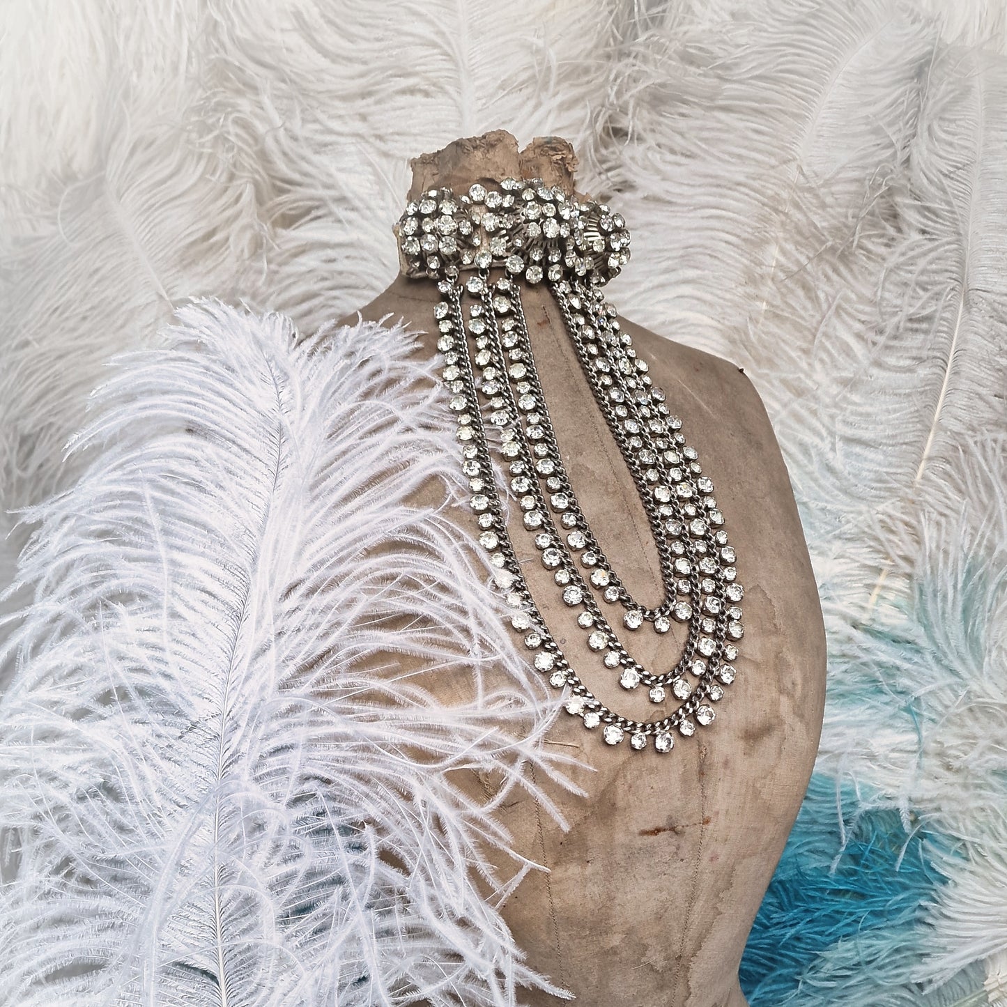 Vintage Burlesque Stage Theater Choker Rhinestones