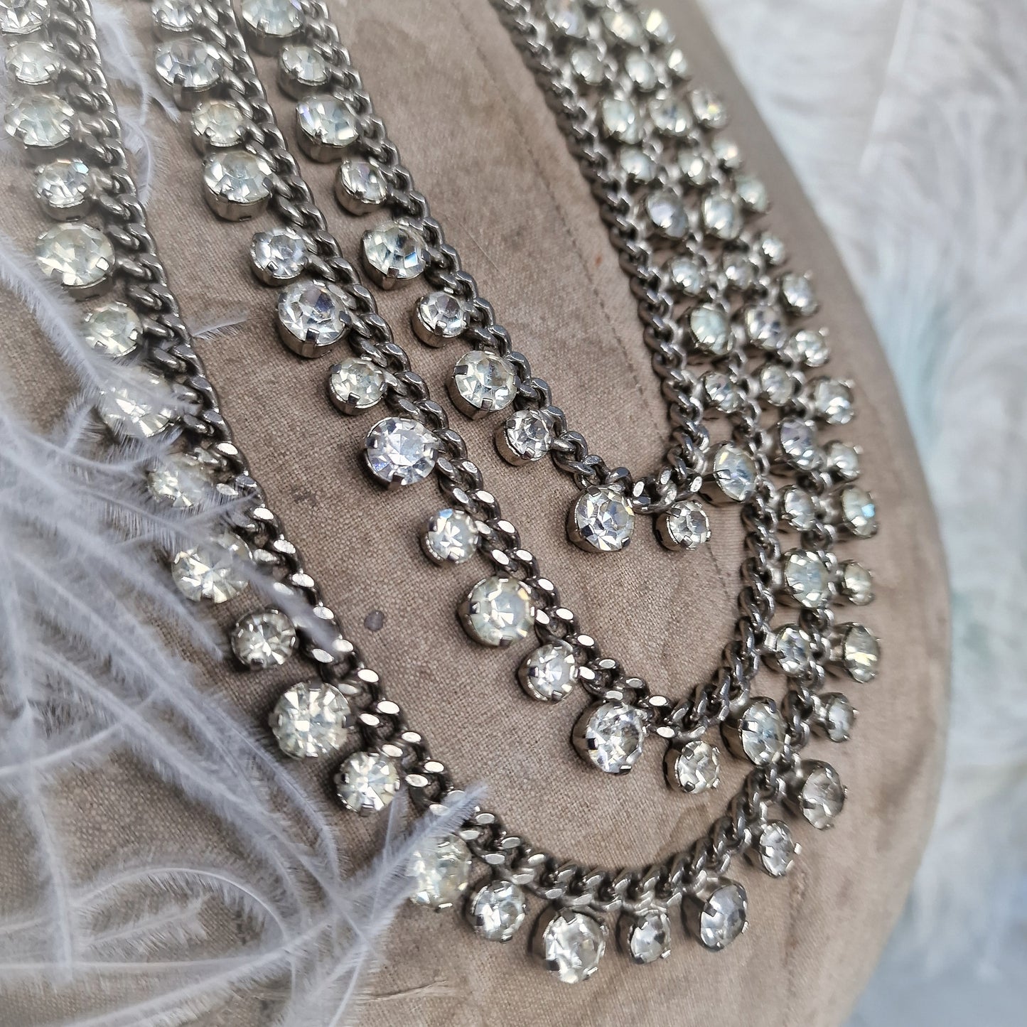 Vintage Burlesque Stage Theater Choker Rhinestones