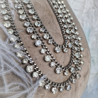 Vintage Burlesque Stage Theater Choker Rhinestones