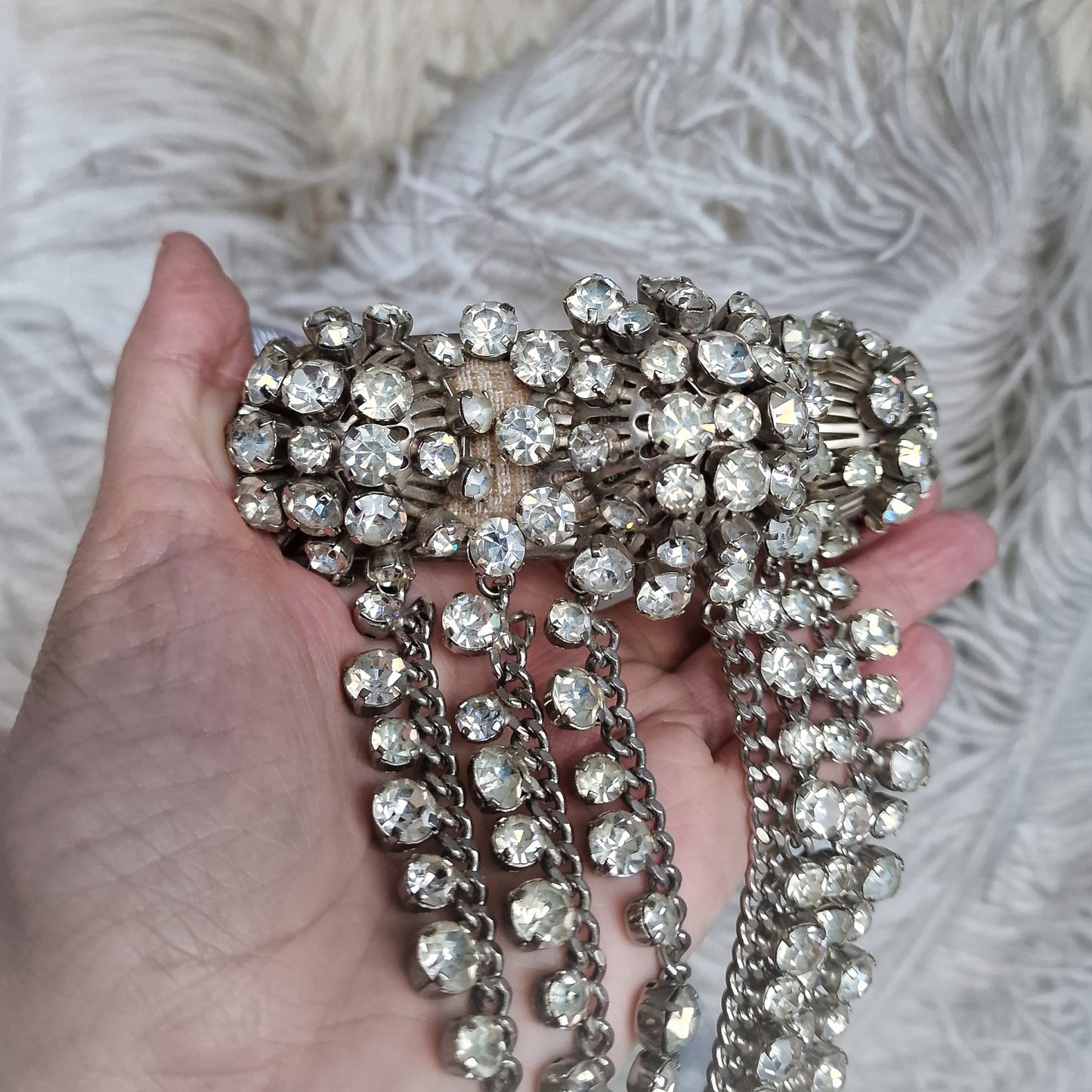 Vintage Burlesque Stage Theater Choker Rhinestones