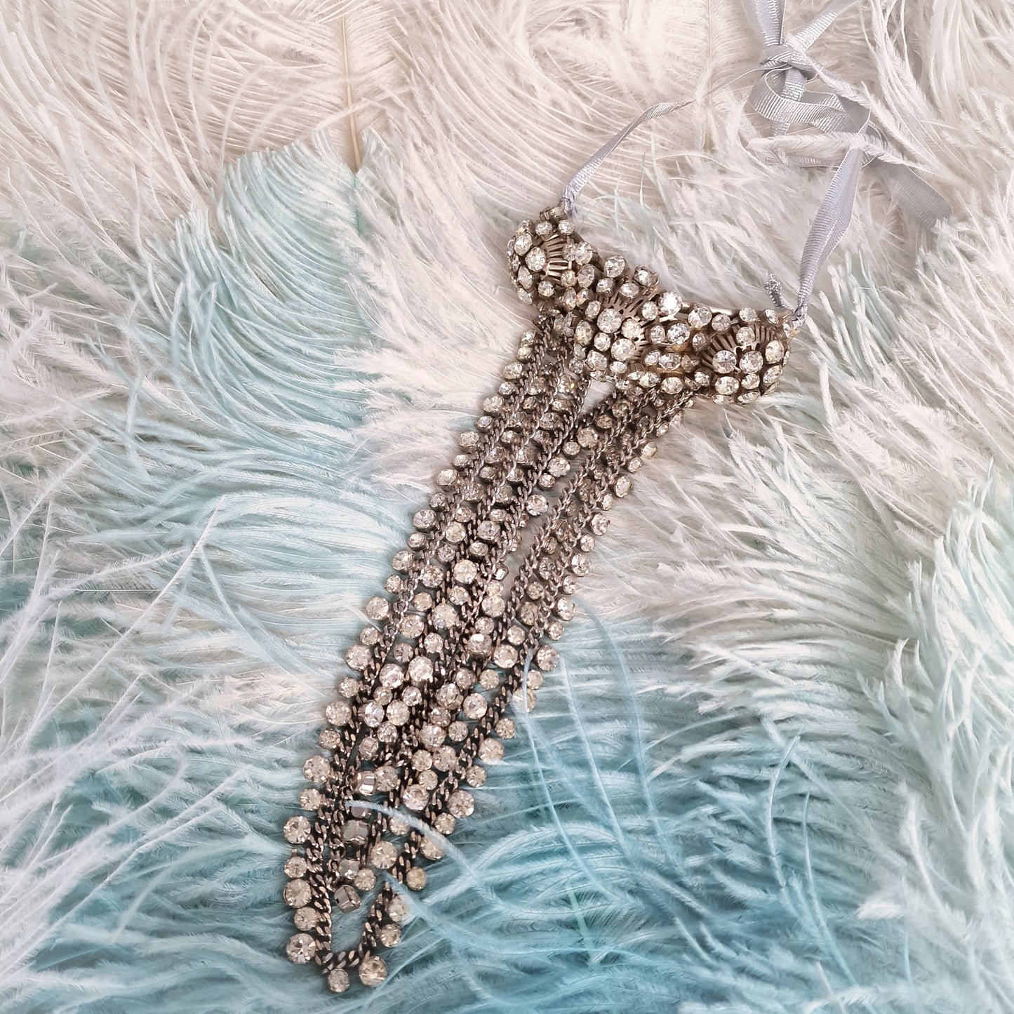 Vintage Burlesque Stage Theater Choker Rhinestones