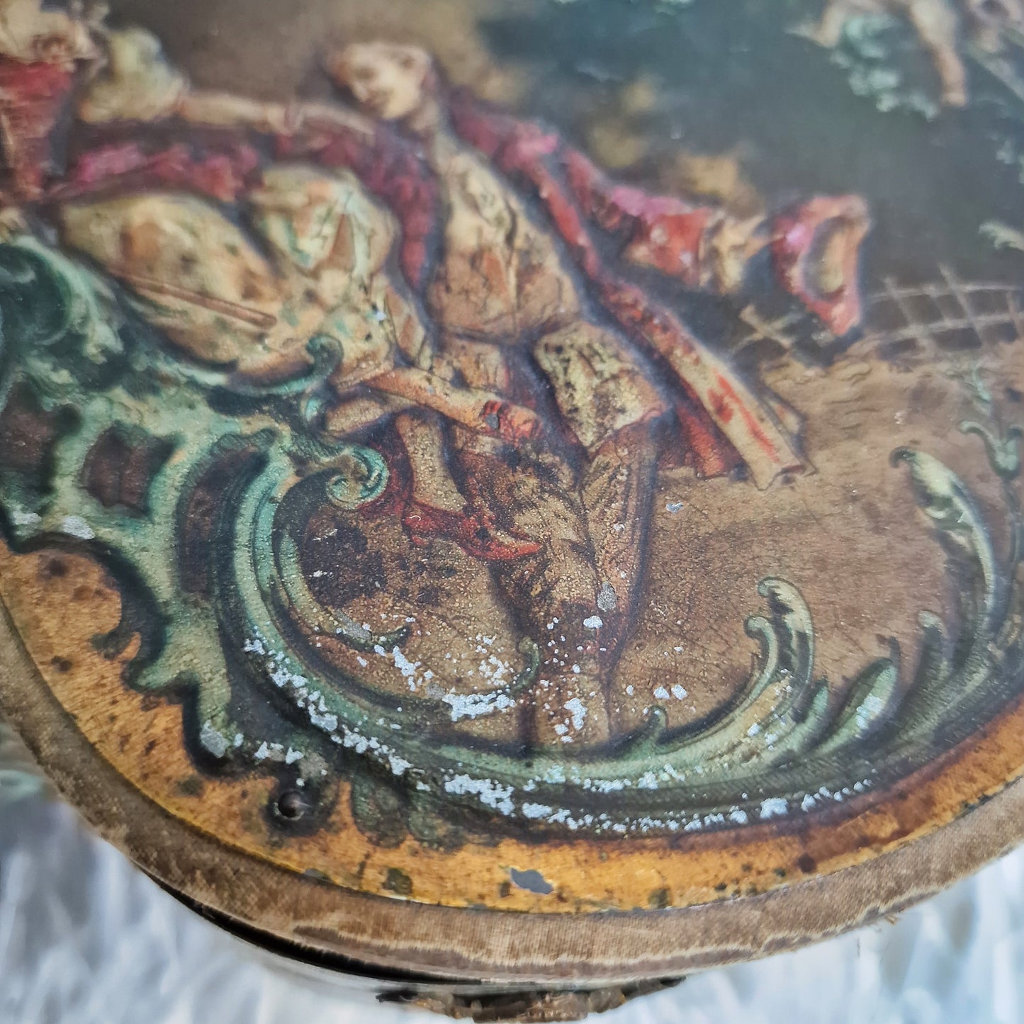 Antique French Vernis Martin Storage Box