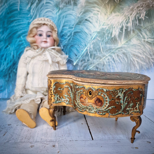 Antique French Vernis Martin Storage Box