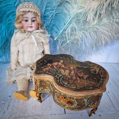 Antique French Vernis Martin Storage Box