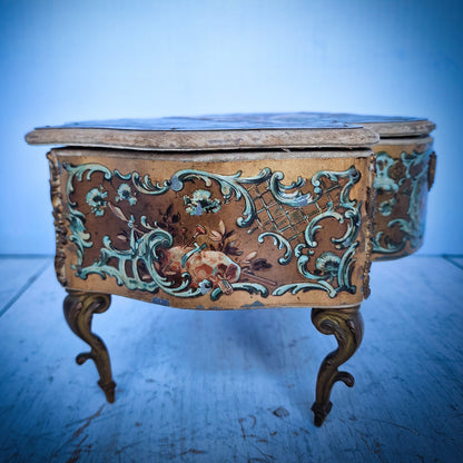 Antique French Vernis Martin Storage Box
