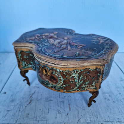 Antique French Vernis Martin Storage Box