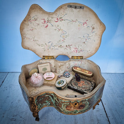 Antique French Vernis Martin Storage Box