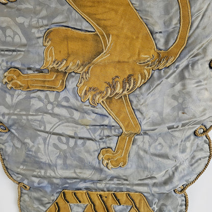 Antique French Embroidered Banner Wall Decor