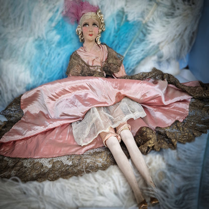 1920s Boudoir Cloth Sofa Doll (33.5" / 85 cm)