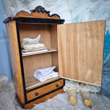 Antique French Mirror Doll Cabinet Furniture