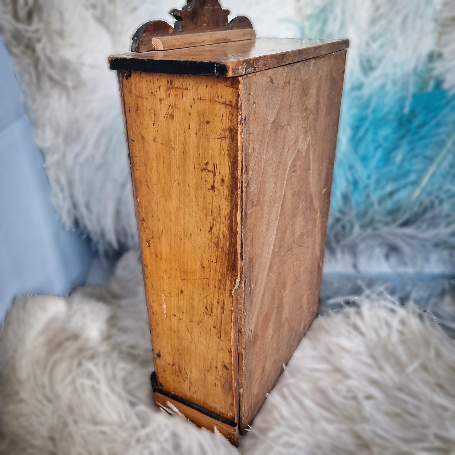 Antique French Mirror Doll Cabinet Furniture