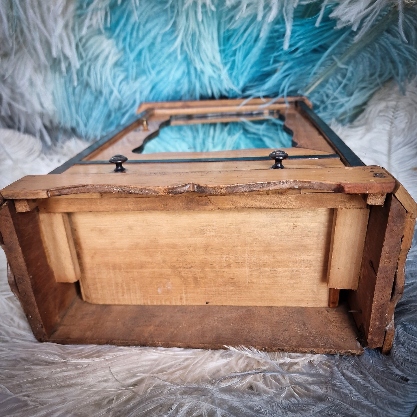 Antique French Mirror Doll Cabinet Furniture
