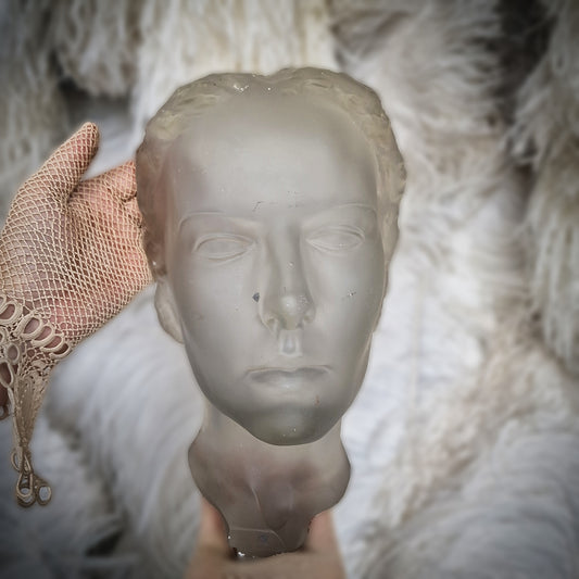 Art Deco Glass XLarge Sculpture Bust 1930' H.Hoffmann