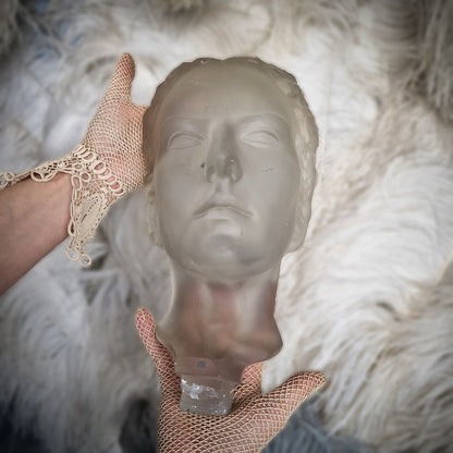 Art Deco Glass XLarge Sculpture Bust 1930' H.Hoffmann