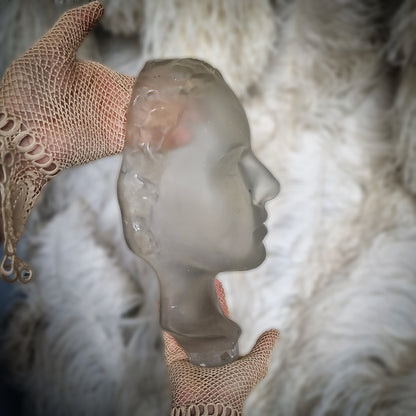 Art Deco Glass XLarge Sculpture Bust 1930' H.Hoffmann