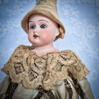Antique Marotte Dressed in Jester Style (circa 1900, Germany)