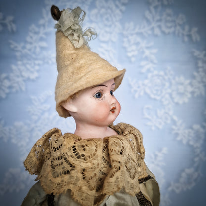 Antique Marotte Dressed in Jester Style (circa 1900, Germany)