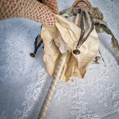 Antique Marotte Dressed in Jester Style (circa 1900, Germany)