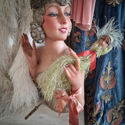 1928s Rare Boudoir Sofa Marotte Doll