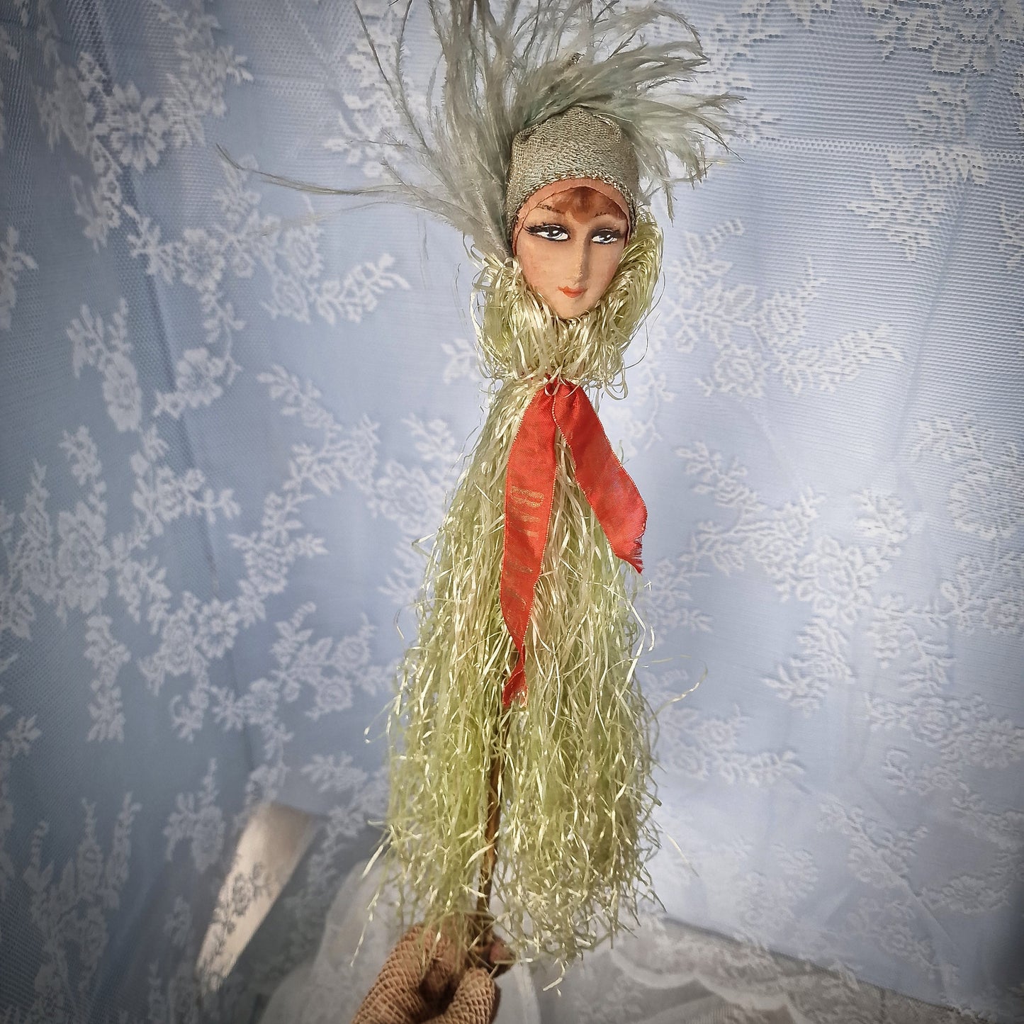 1928s Rare Boudoir Sofa Marotte Doll