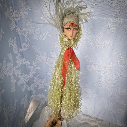 1928s Rare Boudoir Sofa Marotte Doll