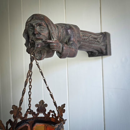 Rare Late 18th Century French Hand-Carved Gargoyle Wall Lamp Sconce
