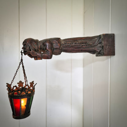 Rare Late 18th Century French Hand-Carved Gargoyle Wall Lamp Sconce