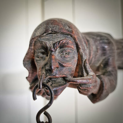 Rare Late 18th Century French Hand-Carved Gargoyle Wall Lamp Sconce