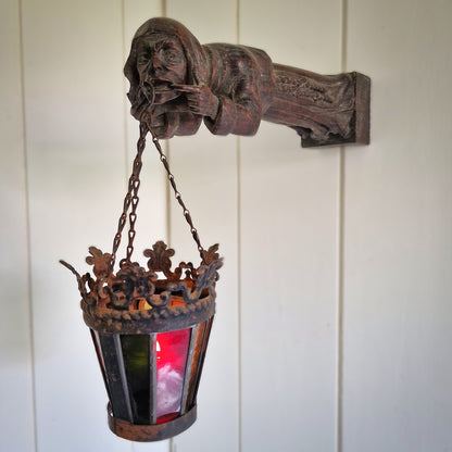 Rare Late 18th Century French Hand-Carved Gargoyle Wall Lamp Sconce