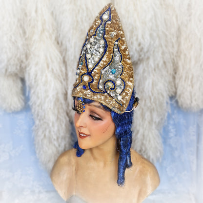 Vintage French Stage Headdress Costume Erte Burlesque