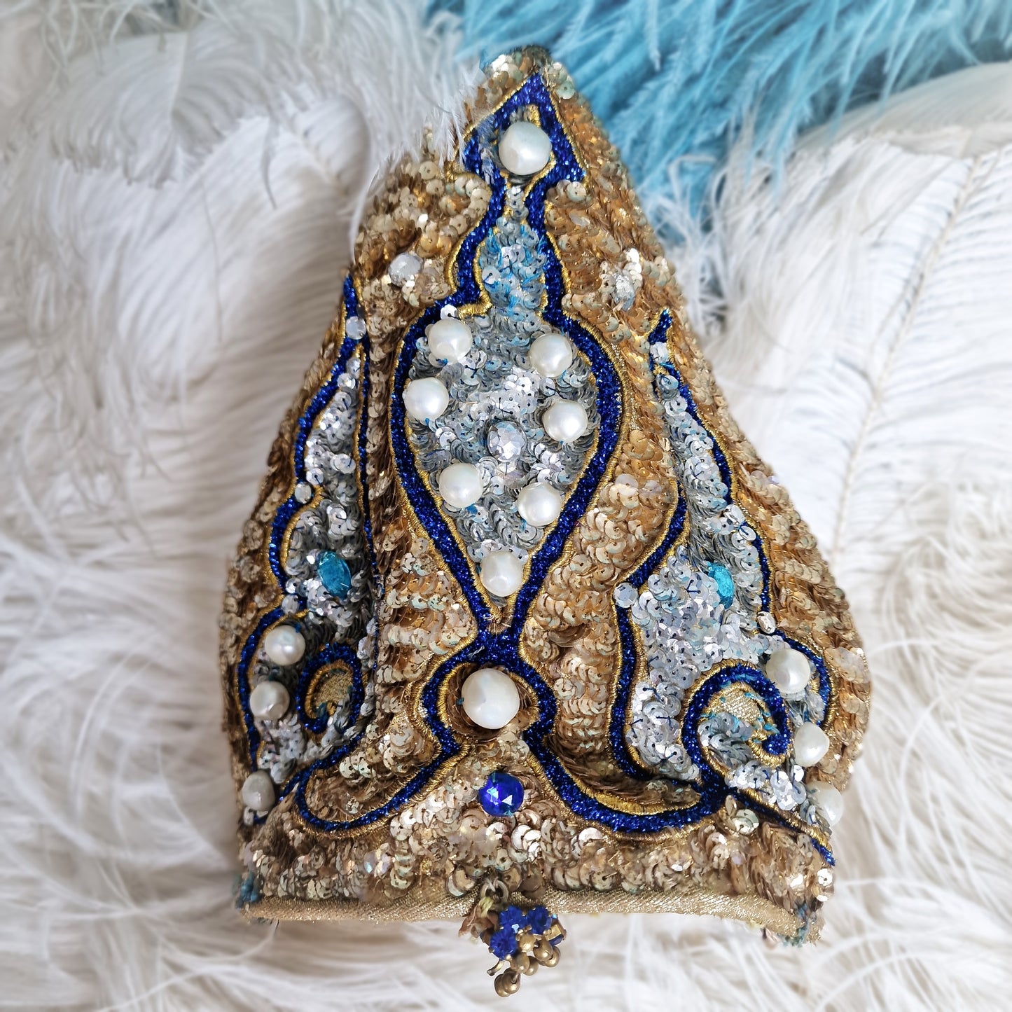 Vintage French Stage Headdress Costume Erte Burlesque