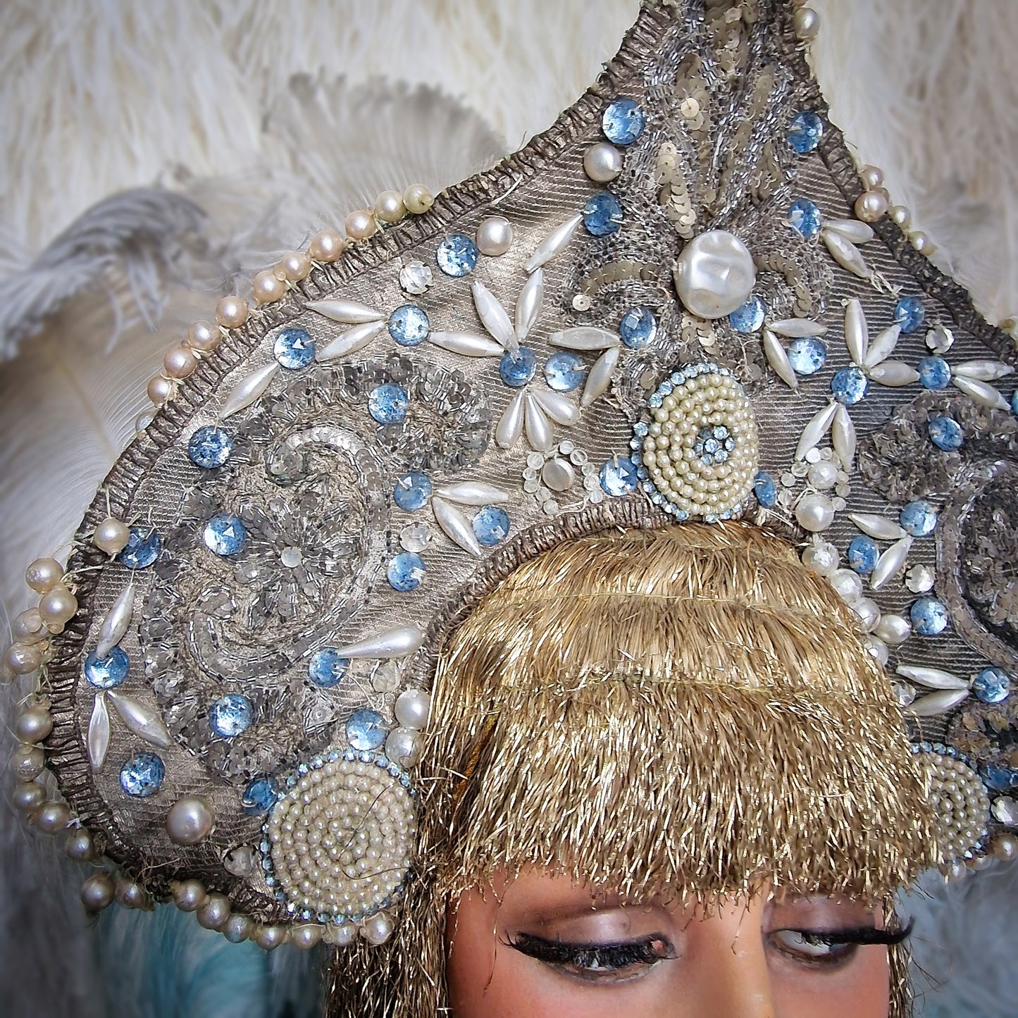 Antique Headdress Kokoshnik Theater Opera Showgirl Burlesque