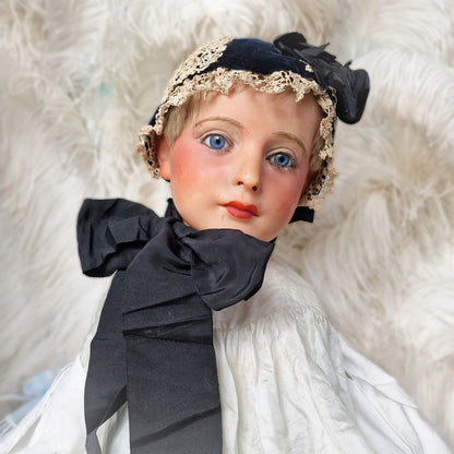 Antique Bonnet Hat Child Doll Fashion Victorian 1800s