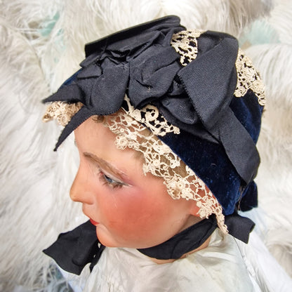 Antique Bonnet Hat Child Doll Fashion Victorian 1800s
