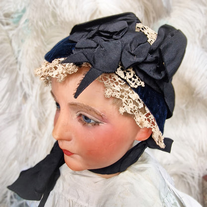 Antique Bonnet Hat Child Doll Fashion Victorian 1800s
