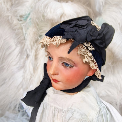 Antique Bonnet Hat Child Doll Fashion Victorian 1800s