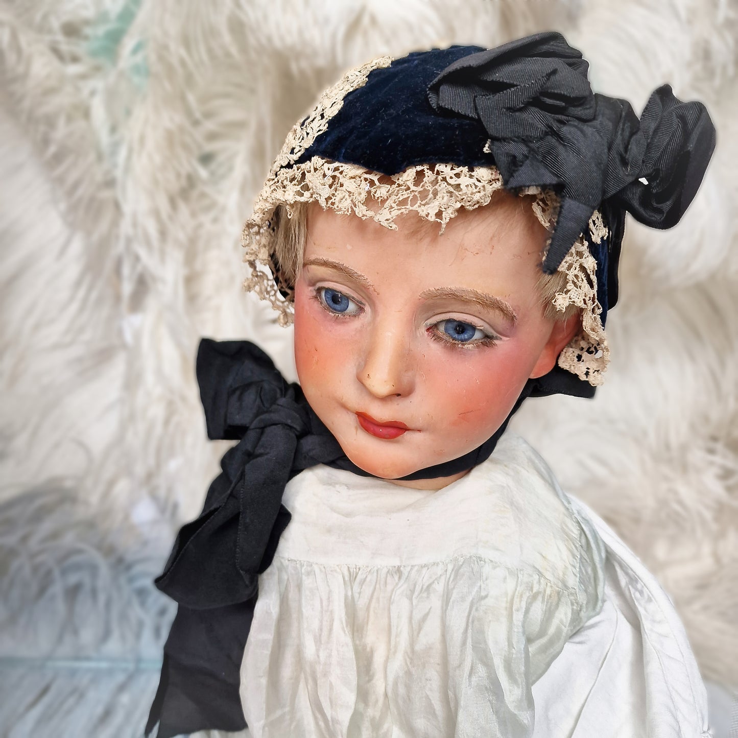Antique Bonnet Hat Child Doll Fashion Victorian 1800s