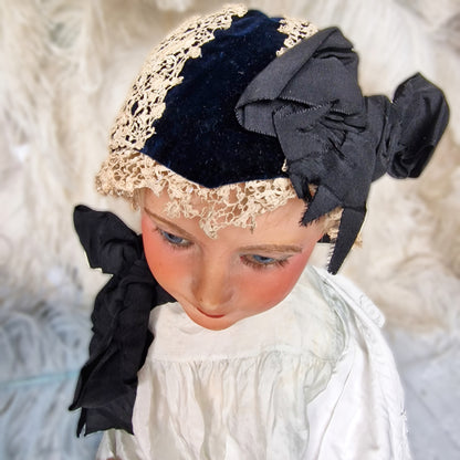 Antique Bonnet Hat Child Doll Fashion Victorian 1800s