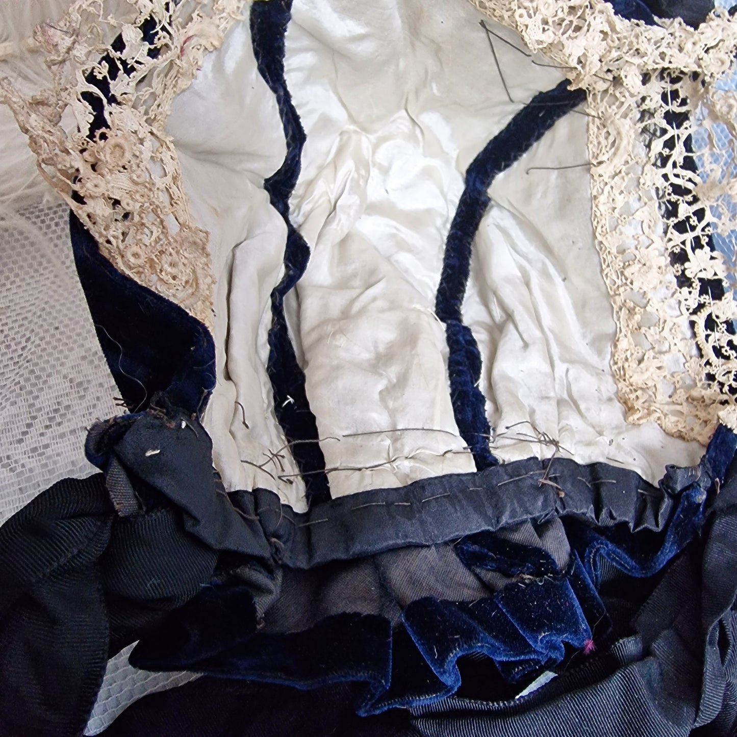 Antique Bonnet Hat Child Doll Fashion Victorian 1800s