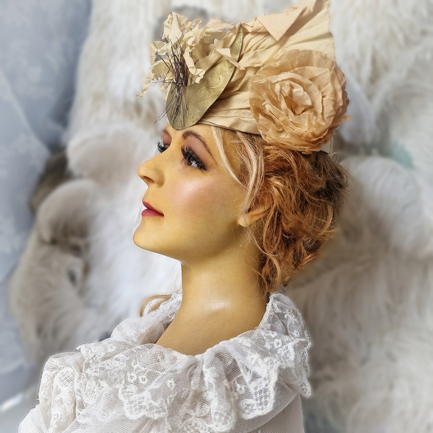 Stunning Antique French Wax Mannequin Bust