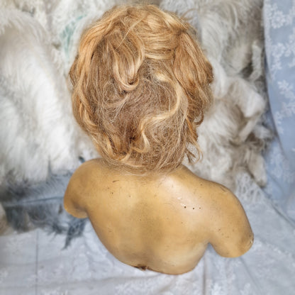 Stunning Antique French Wax Mannequin Bust