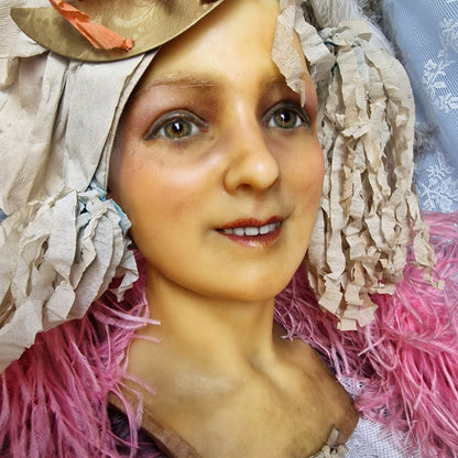 1900s French Wax Bust Mannequin