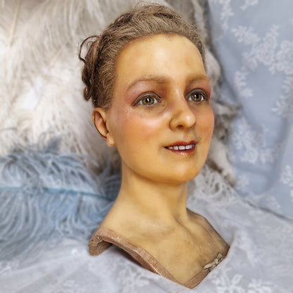 1900s French Wax Bust Mannequin