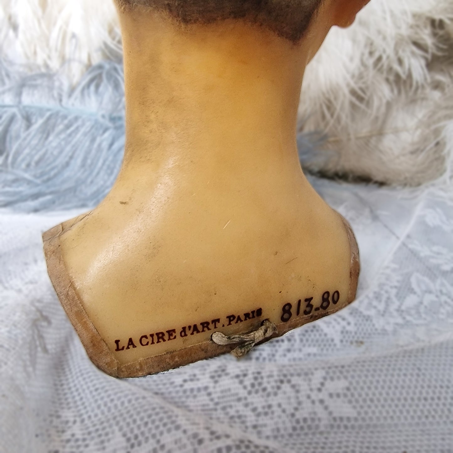 1900s French Wax Bust Mannequin