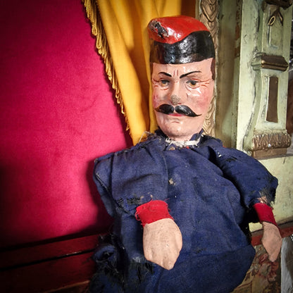 French Guignol Theater with 2 Puppets
